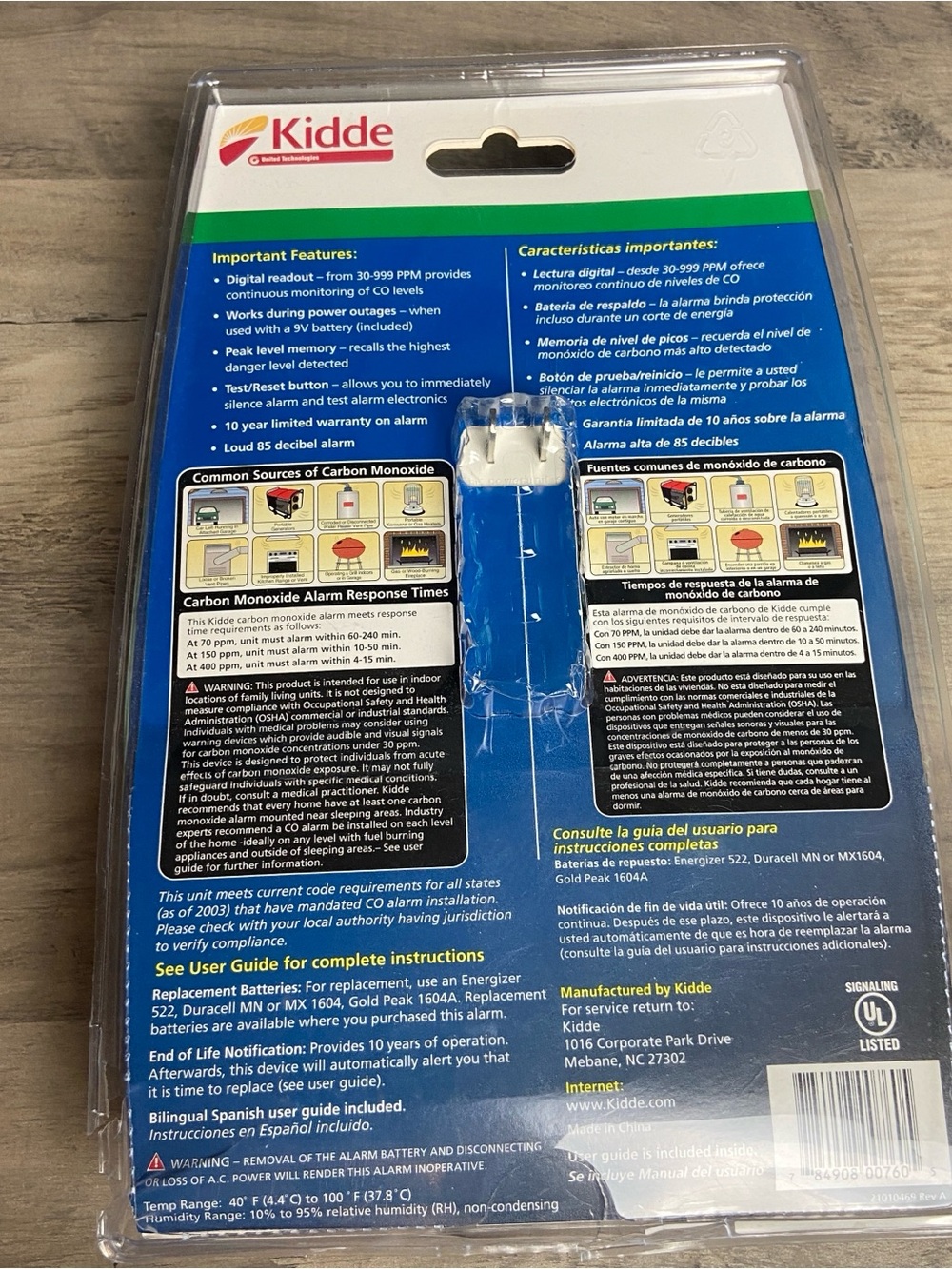 Kidde‎ Carbon Monoxide Alarm | Digital Display Plug in Battery Backup NEW - Picture 7 of 9